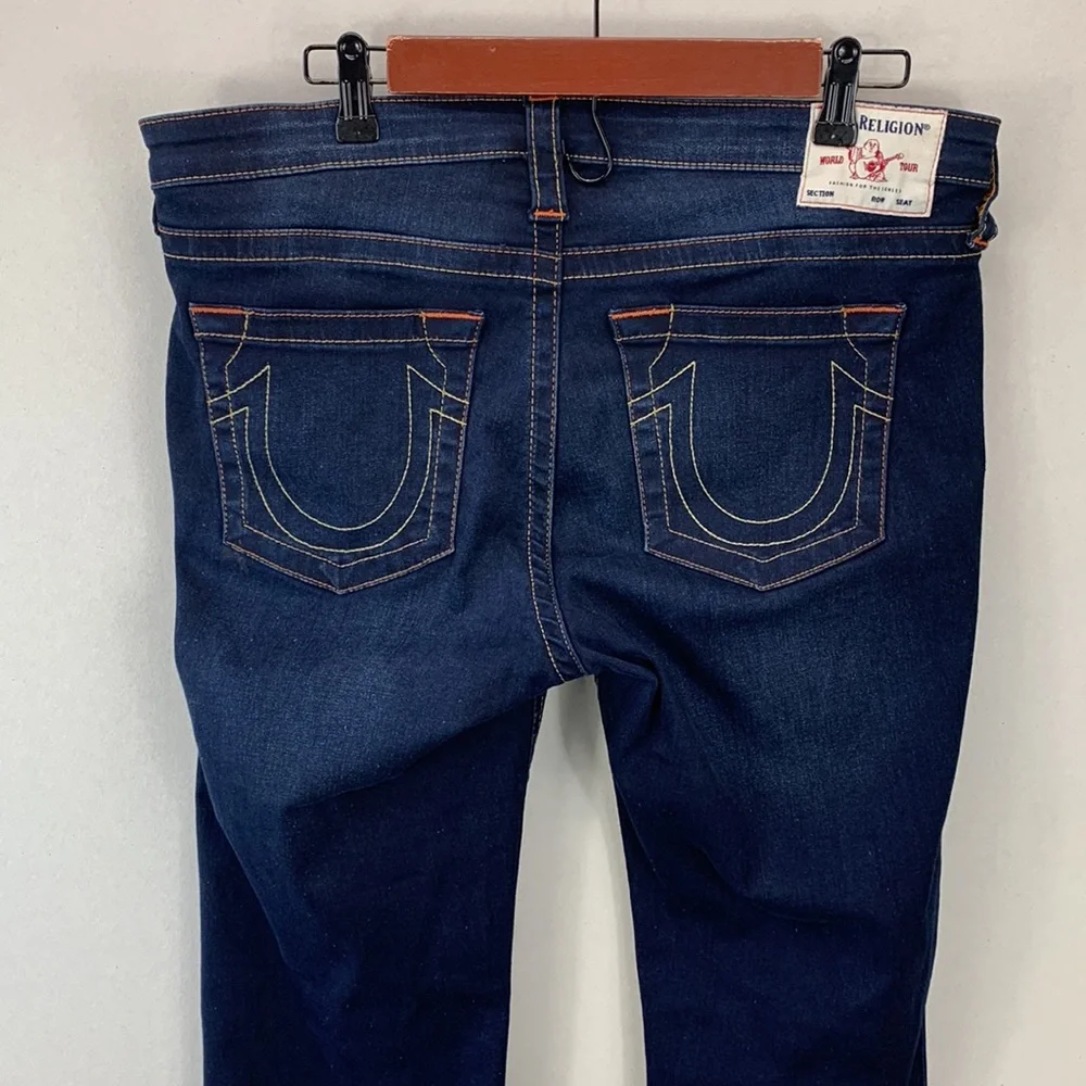 True Religion Women’s 33 Billie Mid Rise Straight Leg Blue Minimal Denim‎ Jeans - Picture 9 of 13
